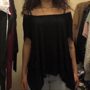 Akira Black Open Back Tee